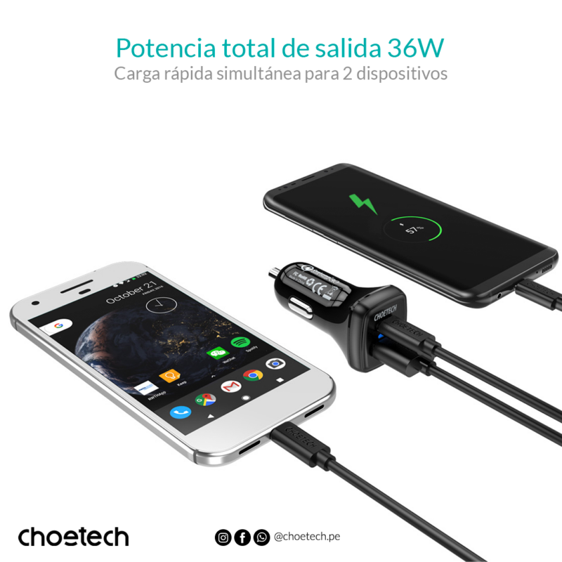 Cargador de Auto USB tipo C de 36W - Imagen 6