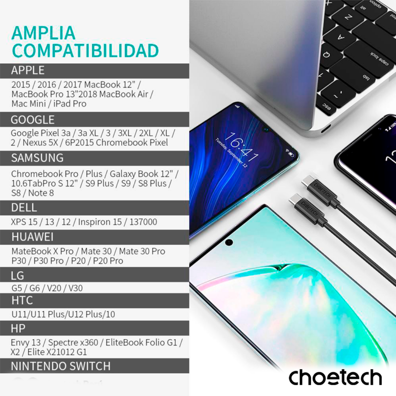 1m USB - C to USB - C Cable Cargador - Imagen 7