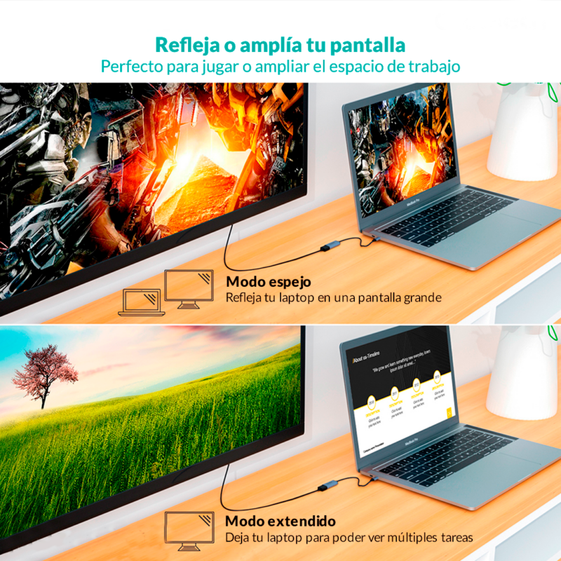 USB - C Display Port 4K 0.2m Hub Adaptador - Imagen 6