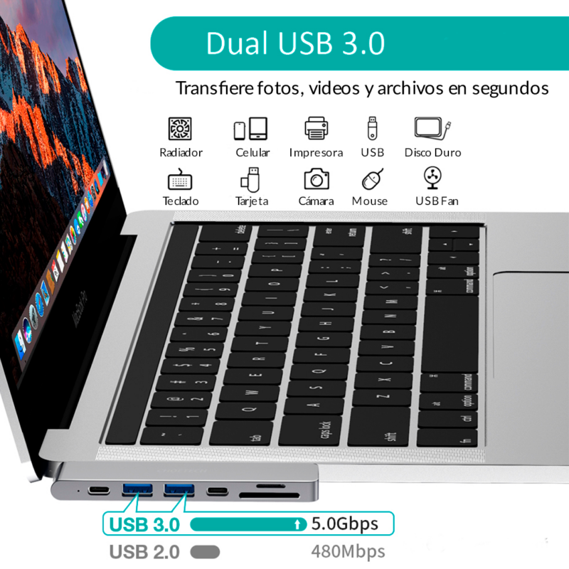 USB - C Multipuerto Adaptador 7 - in -2 - Imagen 4