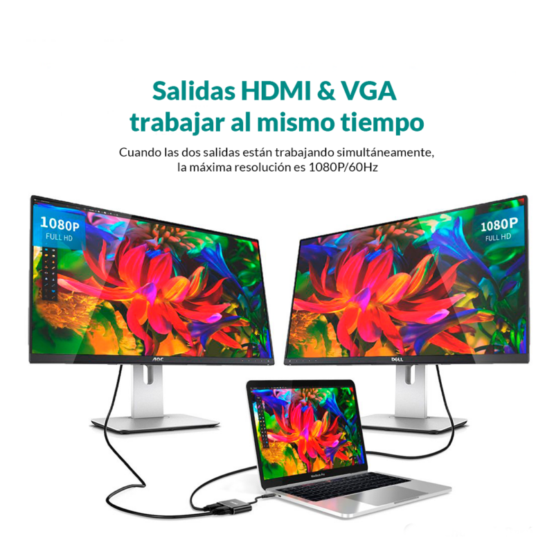 Adaptador USB C a HDMI + VGA - Imagen 5