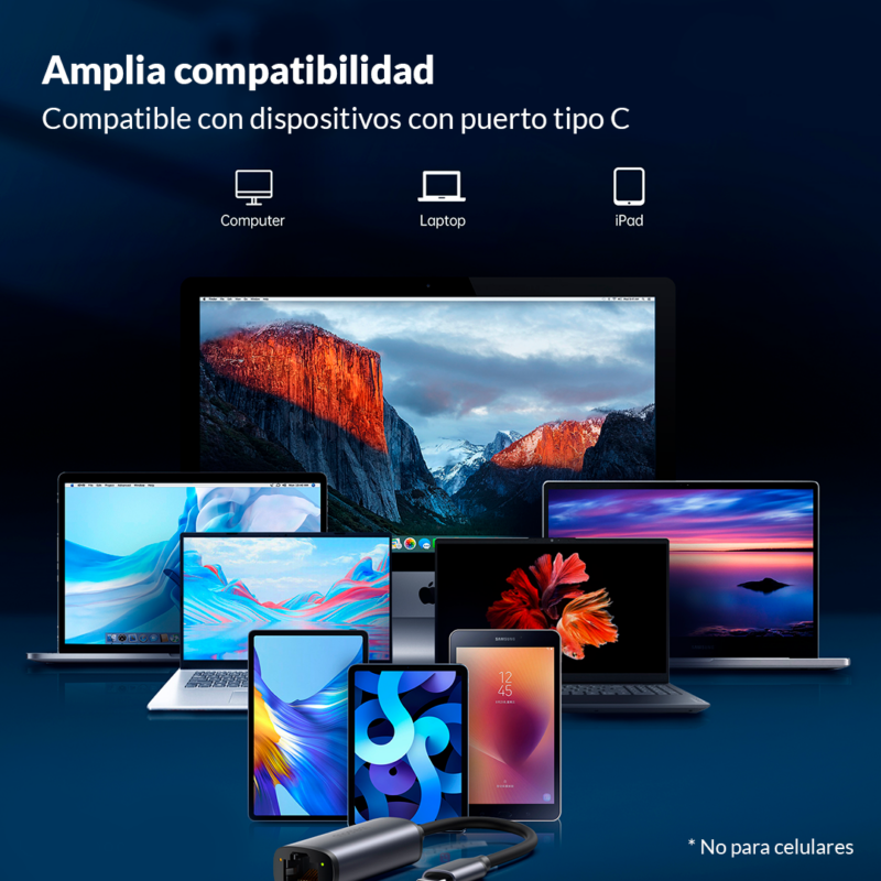CHOETECH HUB Adaptador USB C a RJ45 Ethernet 2.5 GB - Imagen 2