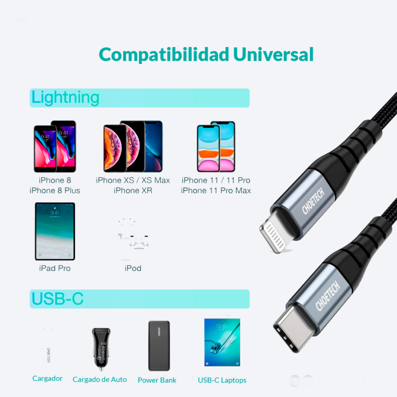 USB C A Lightning De 1.2mt - Imagen 2