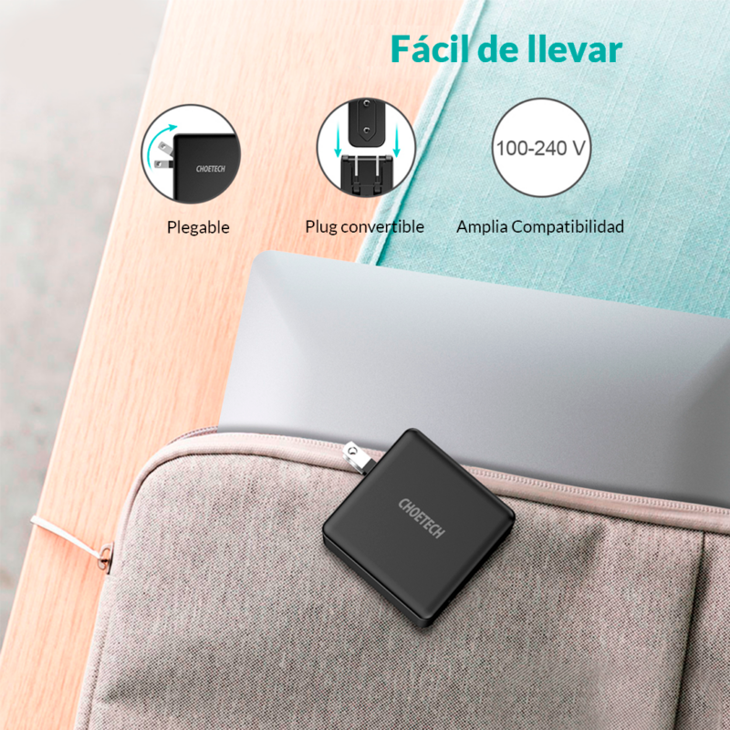 Adaptador Plegable de Carga Rápida PD 60W USB-C - Imagen 5