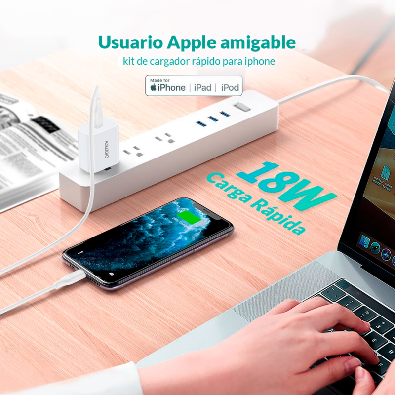 Cargador Tipo C a Lightning PD20W - Imagen 3