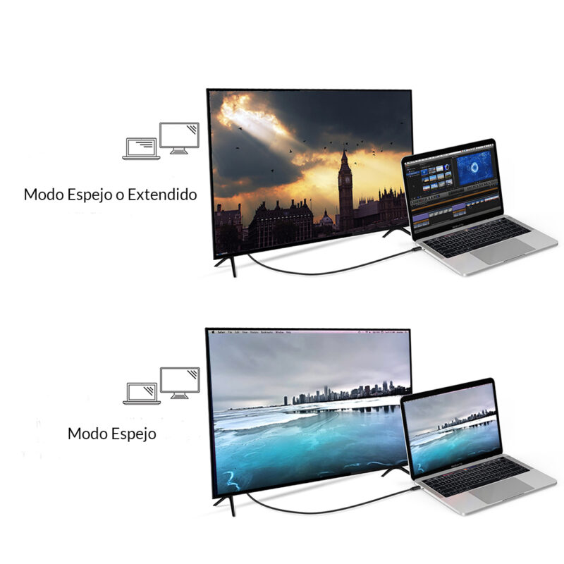 Cable USB C thunderbolt 3 a DisplayPort 4K - Imagen 4