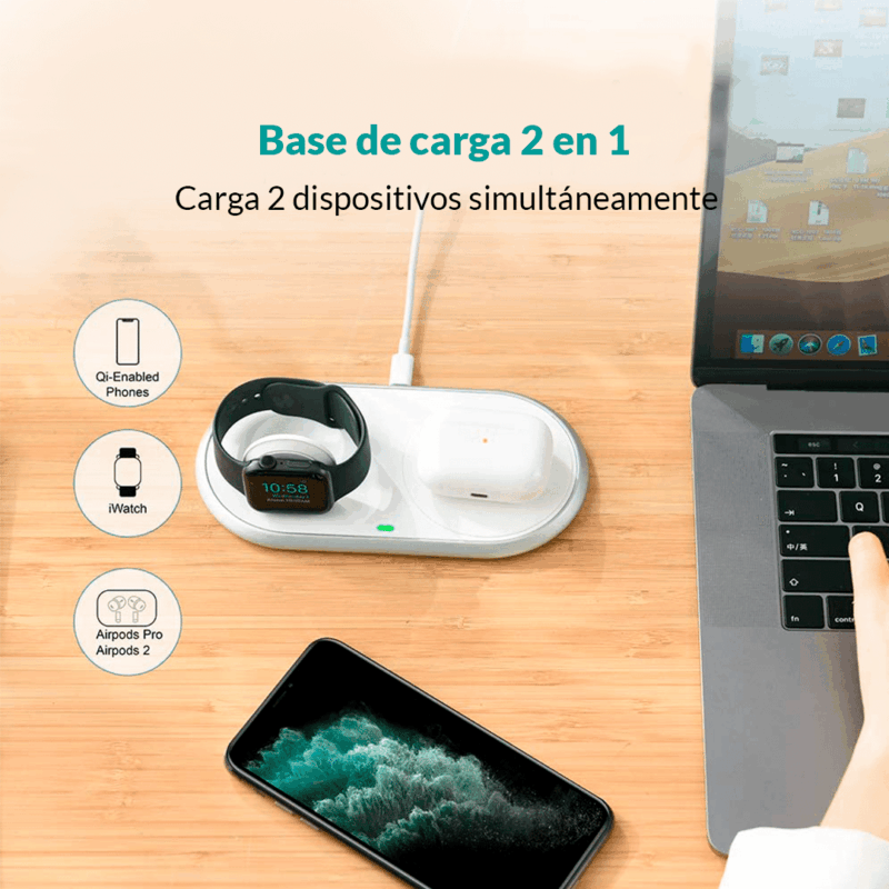 Cargador Inalambrico 2 en 1 - Apple Watch & Apple Buds & Iphone 11 / 12 / 13 & 14 - Imagen 11
