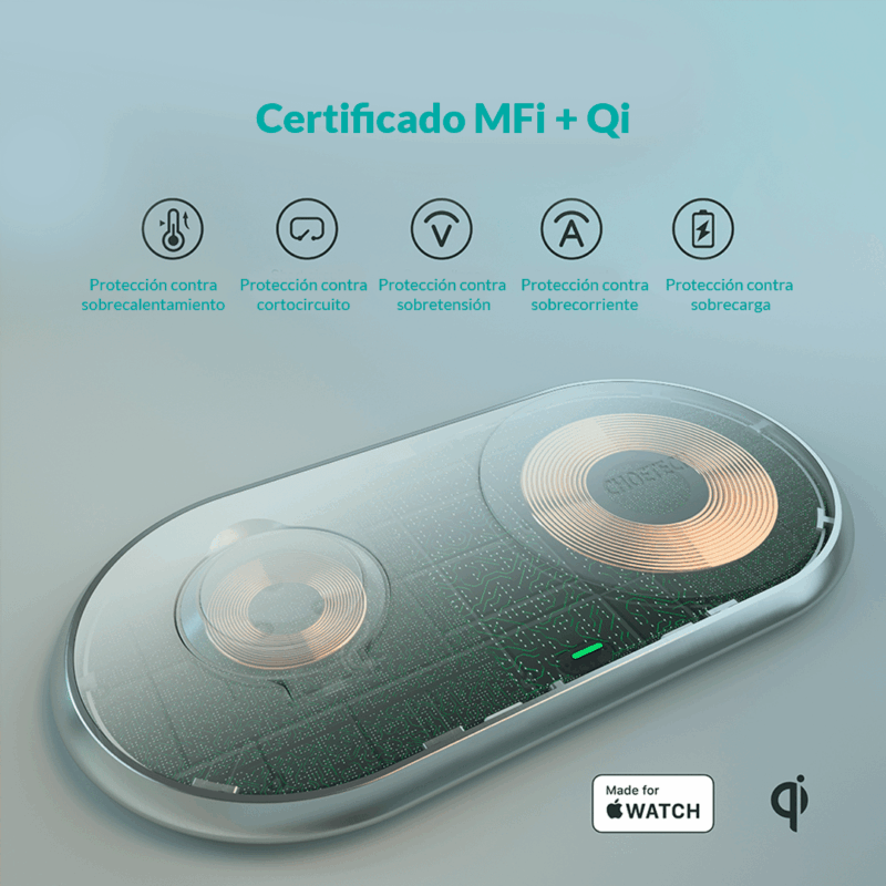 Cargador Inalambrico 2 en 1 - Apple Watch & Apple Buds & Iphone 11 / 12 / 13 & 14 - Imagen 7