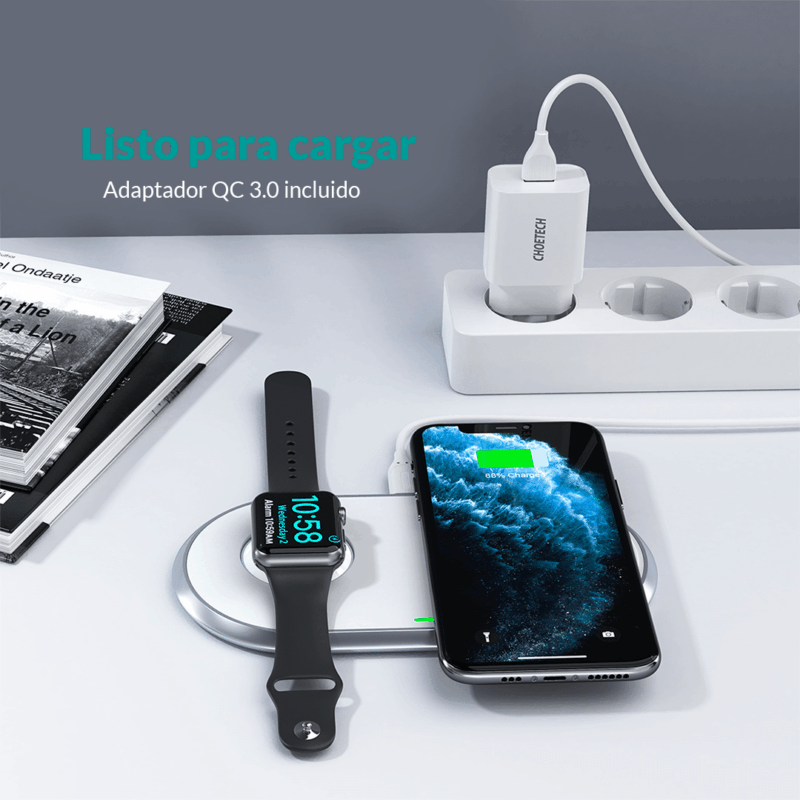 Cargador Inalambrico 2 en 1 - Apple Watch & Apple Buds & Iphone 11 / 12 / 13 & 14 - Imagen 9