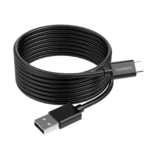 Cable Choetech AC0003 USB-A a USB-C negro de 2 metros enrollado, con ambos conectores a la vista