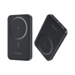 Pack de 2 power bank magnéticos Choetech B709 negros, vista frontal y en ángulo sobre fondo blanco