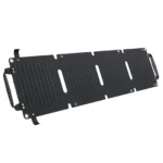 Panel solar plegable Choetech SC005 de 28W desplegado, con sus cuatro paneles y asas, sobre fondo blanco