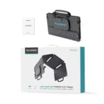 Contenido de la caja del panel solar Choetech SC006: panel plegado y manual de usuario