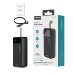 Contenido de la caja del power bank Choetech B730 de 30,000 mAh: power bank, cable USB-C y manual
