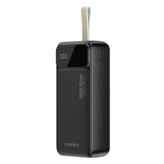 Power bank Choetech B730 de 30,000 mAh negro con pantalla LED de porcentaje y correa
