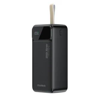 Power bank Choetech B731 de 40,000 mAh negro con pantalla LED de porcentaje y correa
